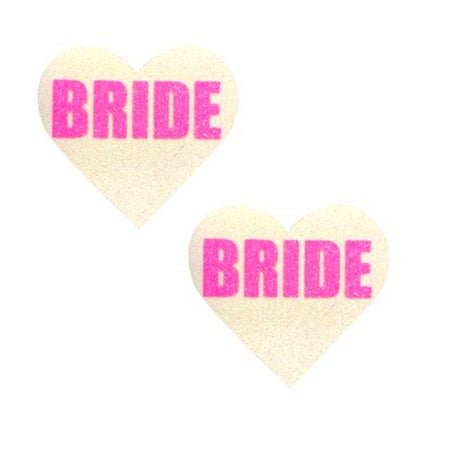 Neva Nude Bride UV Neon Pink White Glitter I Heart U Pasties | Walmart