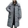 thumbnail image 2 of LSLJS Manteau Chaud pour Femmes avec Poches, Longue Veste d'Hiver à Manches Longues, 2 of 5