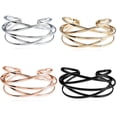 thumbnail image 2 of Cuff Bracelet for Women,Multi-layer Cross Wire Bangle Bracelet Open Adjustable Wide Cuff Bracelet for Teen Girls Fashion Jewelry, 2 of 6