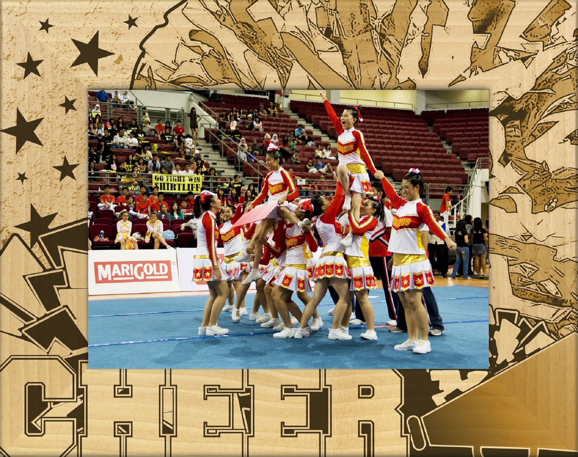 Cheer Laser Engraved Wood Picture Frame (5 x 7)