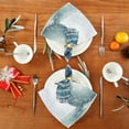thumbnail image 4 of Qxltty Snowman Wearing A Blue and White Scarf Napkins 20×20in Perfect for Parties Dinners Weddings Cocktail Housewarming Cloth Napkins Set of 6, 4 of 8