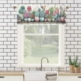 thumbnail image 3 of Watecolor Potted Plants Rod Pocket Thermal Insulated Curtain Valance Botanical Cactus Leaves Window Valance for Bedroom Bathroom Living Room Dining Room 54 by 18 in, 1 Panel, 3 of 6