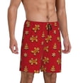 thumbnail image 2 of Pofeuu Gingerbread Man Print Men's Soft Woven Elastic Waistband Sleep Pajama Short-3X-Large, 2 of 6