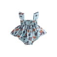 thumbnail image 1 of FOCUSNORM Barboteuse-Robe pour Bébé Fille à Manches Volantées, Bonnet Plissé, Justaucorps Imprimé, Vêtements pour Usage Quotidien Décontracté, 1 of 9