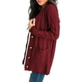 thumbnail image 4 of Hanerdun Women Sweater Cardigan Female Solid Button-Up Knit Cardigans Red M, 4 of 5