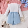 thumbnail image 3 of Bearichfupo Toddler Baby Girl Outfit Long Sleeve Ruffle Shirt Top And Pleated Skort Asymmetrical Skirt Shorts Set 2Pcs Kids Little Girl Clothes Fall Winter,Girls' Skirt Sets Sizes 6-12 Months, 3 of 6