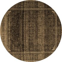 Ahgly Company Indoor Round Persian Brown Traditional Area Rugs, 3' Round