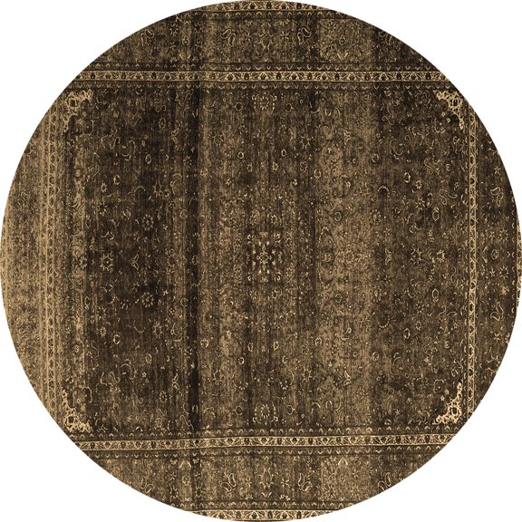Ahgly Company Indoor Round Persian Brown Traditional Area Rugs, 3' Round