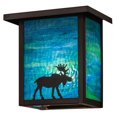 thumbnail image 2 of Meyda 163102 8 in. Hyde Park Moose Wall Sconce, Craftsman Brown Blue & Green, 2 of 6