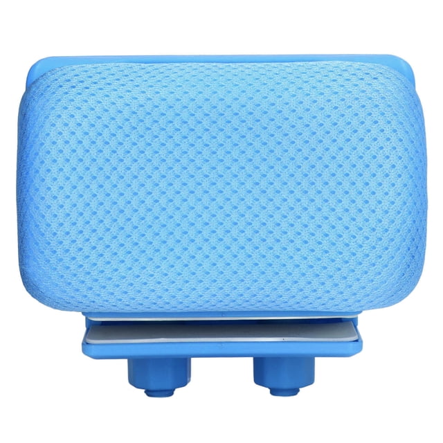 postura correctora para niños - mesa inclinada para escribir - almohada desmontable - ideal para la siesta, corrector infantil azul visto frontal con almohada acolchada de malla desmontable y base de plástico; sujeciones inferiores para mesas de 1.5–4.5 cm, inclina el apoyo 7° para mejorar ergonomía y hábitos de escritura y lectura; también suele usarse como almohada de siesta en aulas o bibliotecas.
