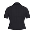 thumbnail image 2 of Blusa George para Mujer, con Cuello Tipo Polo, Botones en Pecho, Tela Rib, Manga Corta Negro Talla G, 2 of 4