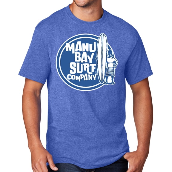 Men's Manu Bay SURFER DUDE T-shirt, Small Heather Royal Blue