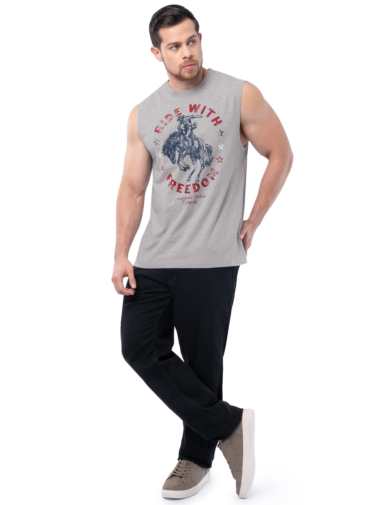 Way to Celebrate Men's 4th of July Americana Graphic Muscle Shirt Tank Top, Sizes XS-5XL