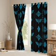 thumbnail image 3 of Feelyou Butterfly Skull Black Out Curtains, Blue Aztec Curtains Pack of 2 (42x63 Each), 3 of 6