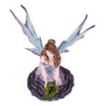 thumbnail image 3 of Large Whimsical Purple Rose Fairy With Large Leaf Kneeling On Flower Figurine, 3 of 10