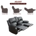 thumbnail image 5 of Bonded Leather Living Room Furniture Set Reclining Sofa Set Loveseat Furniture Sets in Living Room Sofa Recliners (Loveseat, Black), 5 of 13