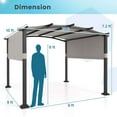 thumbnail image 3 of Costway 10' x 10' Outdoor Pergola with Retractable Sunshade Canopy Anchored Plates Patio Grey, 3 of 11