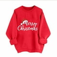 thumbnail image 2 of Guzom Womens Red Christmas Sweatshirt - 100% Polyester, Merry Christmas Graphic & Santa Hat (S-XXL),Size XL, 2 of 6