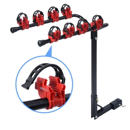 - Zimtown Vertical Bike Rack Carrier, 4-Bike Hitch Mount Rack with 2-Inch Receiver for Car Auto Suv, 66 LB Load Capacity