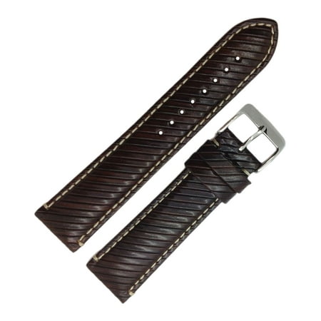 22 Mm Italian - Hadley Roma MS852 22mm Reg Brown Grained Italian Leather Men's Watch Band
