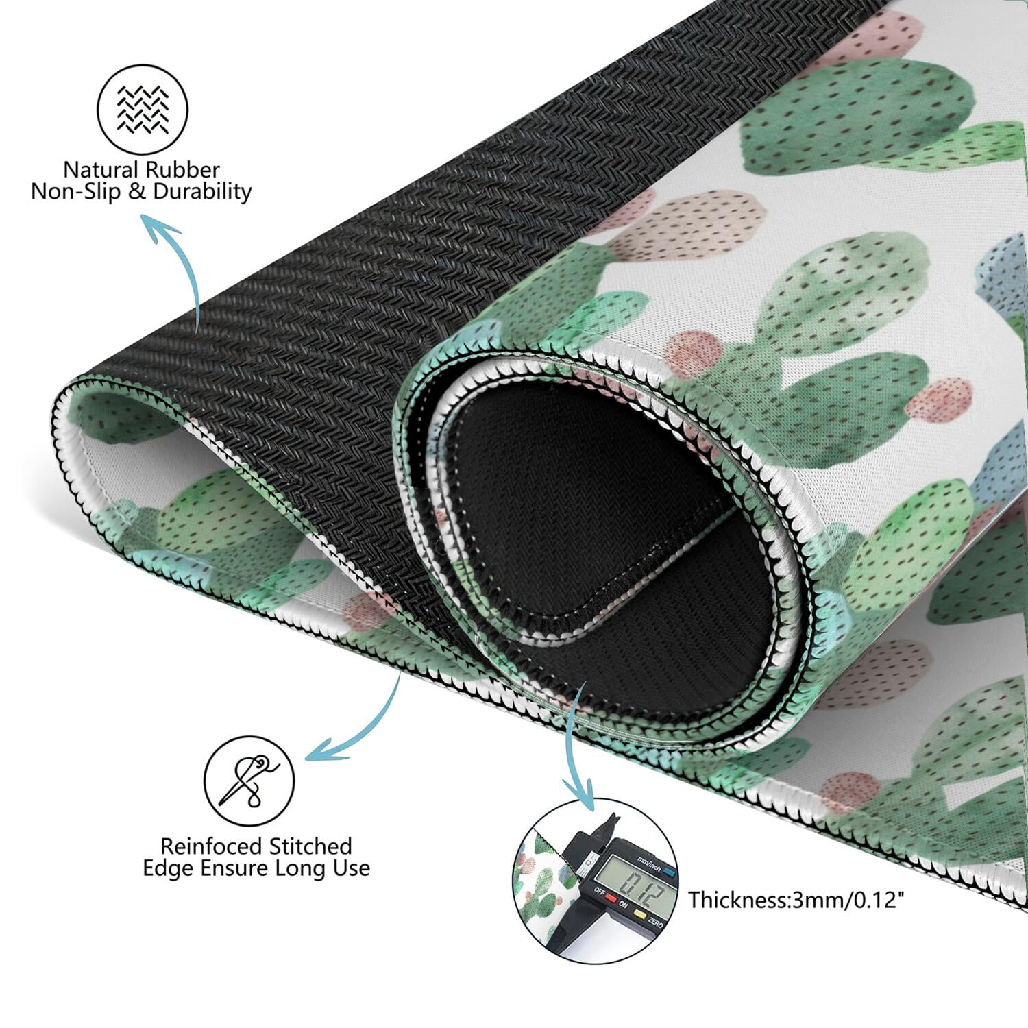 31.5 Inch Square Botanical Table Pad Made of Premium Rubber Material with Anti-Slip Non-Slip Grip and Noise Reducing Features for Board Games Cards