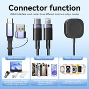 Q 3-in-1 Retractable Charging Cable 100W USB-C Fast Charger for iPhone 16 15 14 13, iPad, iWatch, Android, MacBook, Lightning Multi Cord