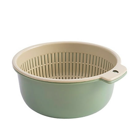 

Double Layers Drain Basket Plastic Kitchen Strainer Colander Bowl Fruits & Vegetables Washing Strainer New