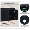 thumbnail image 6 of Modern Sideboard with 4 Doors, Elegant Buffet Cabinet with Shelves, Narrow Long Entryway Table with Metal Legs, for Dining Room, Living Room, Bedroom, Hallway, Black, 6 of 9