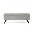 thumbnail image 6 of HomePop Modern Tufted Storage Bench, 48"W x 16.25"D x 18.5"H, Gray, 6 of 12