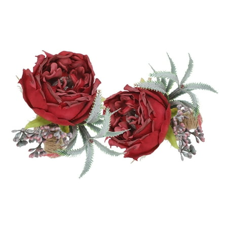 

Xunyuan 2Pcs Napkin Ring Decorative Romantic Long Lasting Simulation Rose Flower Napking Buckle for Wedding
