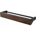 thumbnail image 6 of Wall Mounted Hanging Shoe Rack, Urban Industrial Burnt Solid Wood Shoe Holder Storage Organizer with Matte Black Metal Rails and Adjustable Sizing, Set of 2, 6 of 6