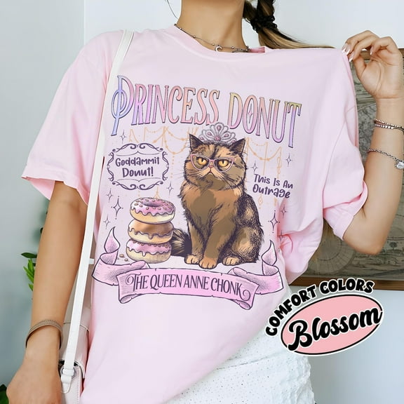Princess Donut Comfort Colors T-Shirt, Dungeon Crawler Carl Shirt, Sci-Fi Book Lover Tee, Bookish Apparel for Book Lovers,Blossom Color,Size L