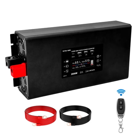 Pure Sine Wave Inverter DC to AC Inverter Continuous Power 2000W Peak Power 4000W ,Protect Your Appliances