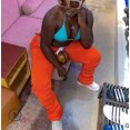 thumbnail image 1 of Women Stacked Leggings, Fashion High Waist Solid Color Slim Fit Workout Pants with Drawstring, 1 of 3