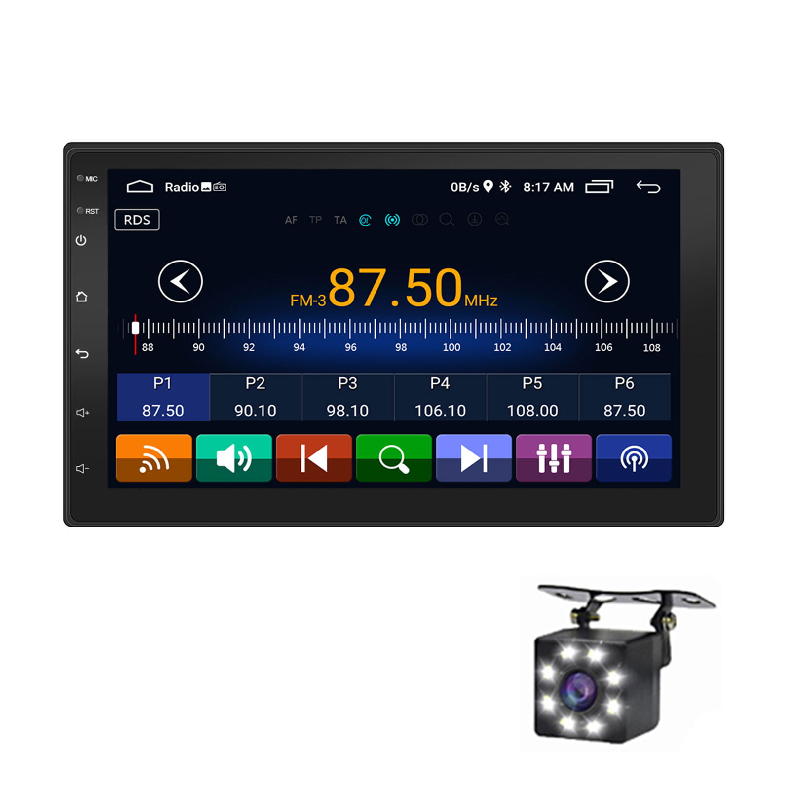 vokal Databasen nøje Viugreum Double Din Car Stereo Player with GPS Navigation, 7 Inch Android  10.1 Touch Screen Car Radio Video Player with Bluetooths WiFi Mirror Link  Multimedia - Walmart.com