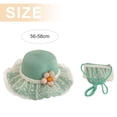 thumbnail image 2 of 56-58cm hat circumference female summer sunshade fisherman hat straw hat beach basin hat and straw bag set - Mint green, 2 of 5