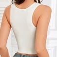 thumbnail image 5 of PInxai Longline Bras for Women Mesh Wide Straps Breathable Smoothing Back Bras Comfy Supportive Built in Bra Tank Tops,White,XL, 5 of 5