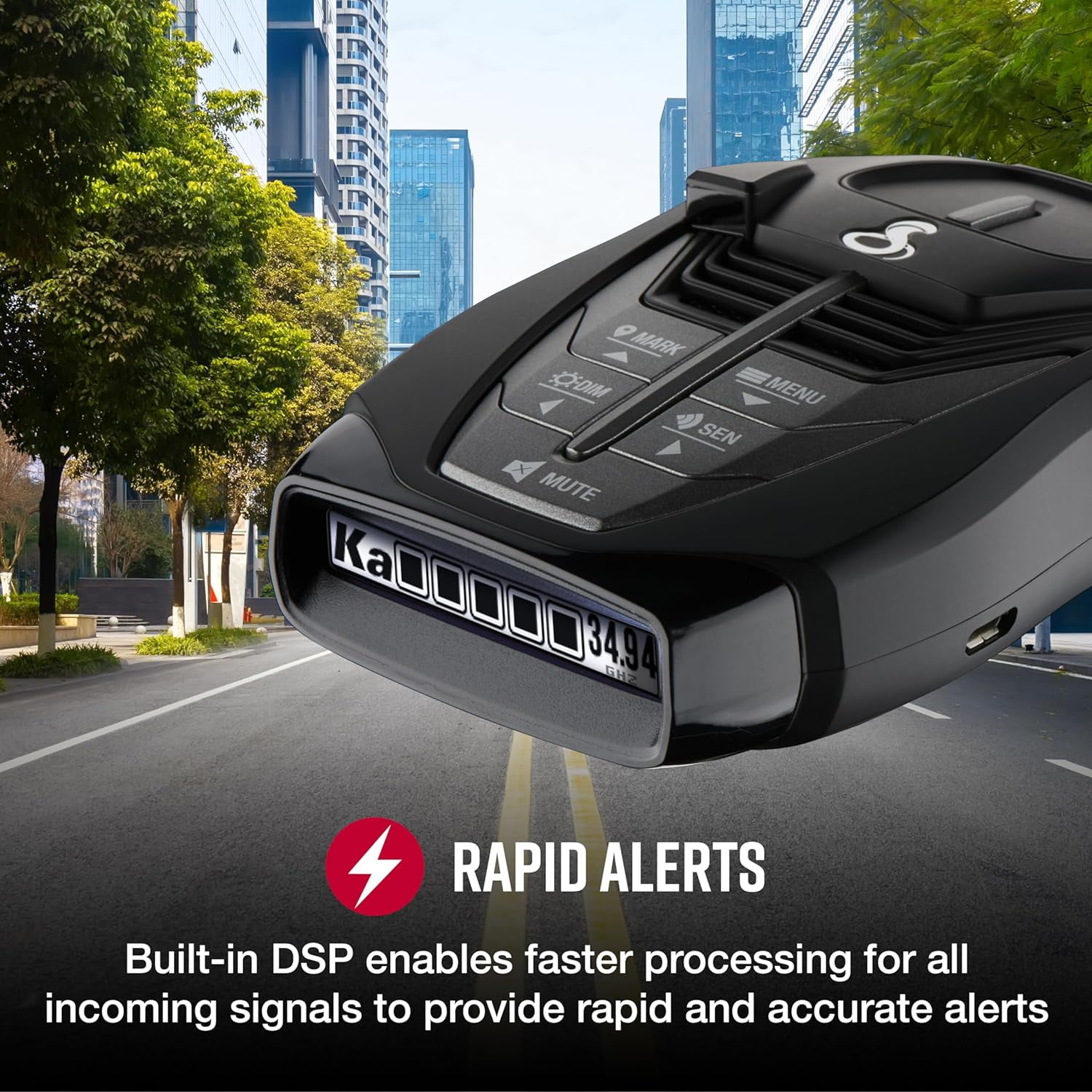 Cobra RAD 480i Connected Radar Detector, Long Range, Bluetooth, Front & Rear Detection + CarPlay (New)