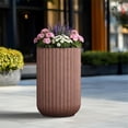 Large Round Column Concrete Planter 21.7
