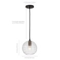 thumbnail image 5 of Henn&Hart 8" Polished Nickel Metal/Glass Pendant, 5 of 5
