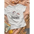 thumbnail image 3 of "friends" Unicorn Women T-Shirt, Female 3X-Large, 3 of 4