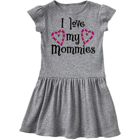 

Inktastic I Love my Mommies- hearts Gift Toddler Girl Dress
