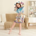 thumbnail image 4 of BZSMCE Bathrobes Belt Hooded Happy Trio in A Floral Field Creative Pattern, 4 of 8