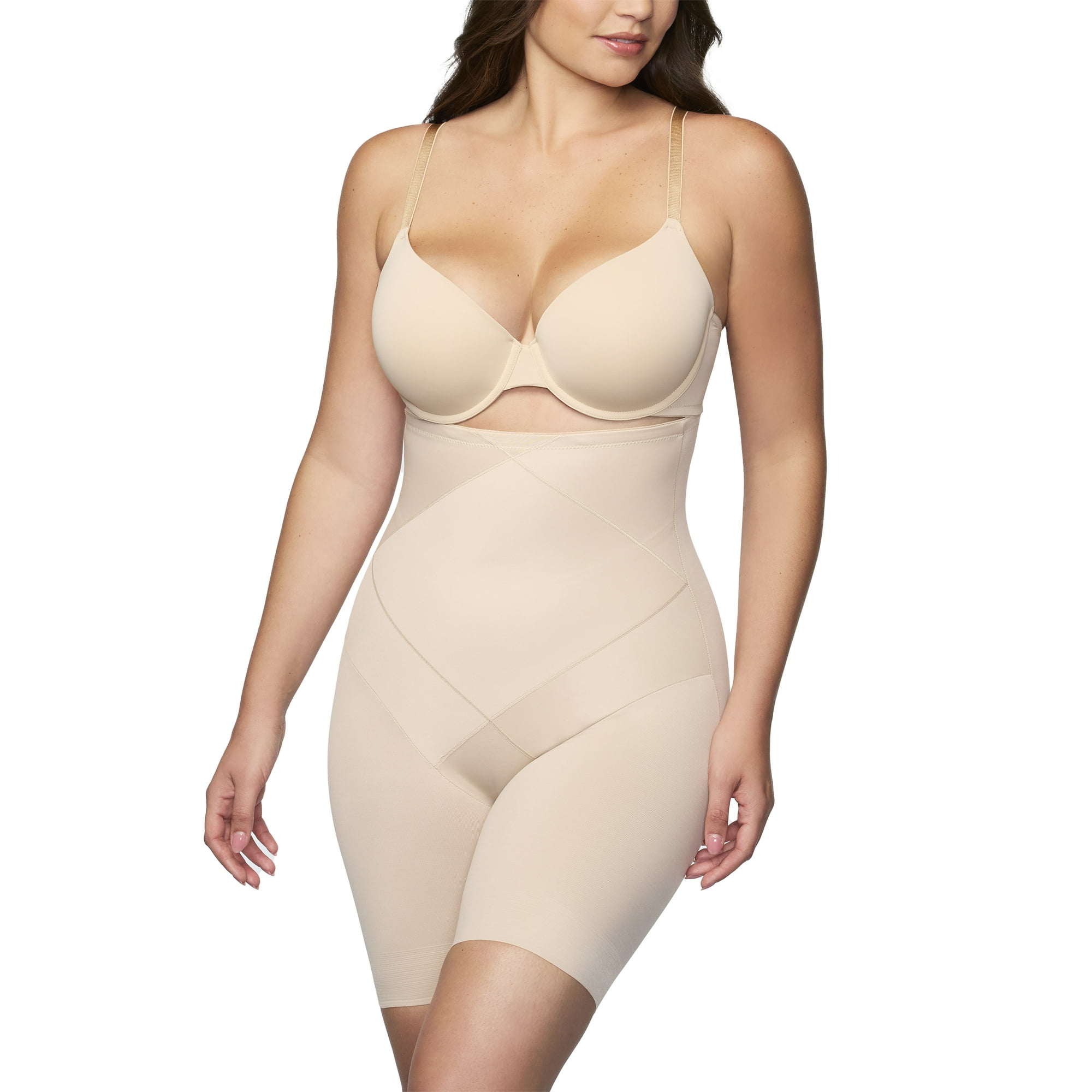 Cupid Women's Tummy Tuck Extra Firm Control Shapewear, High-Waist Shaping Thigh Slimmer, Sizes S-3XL