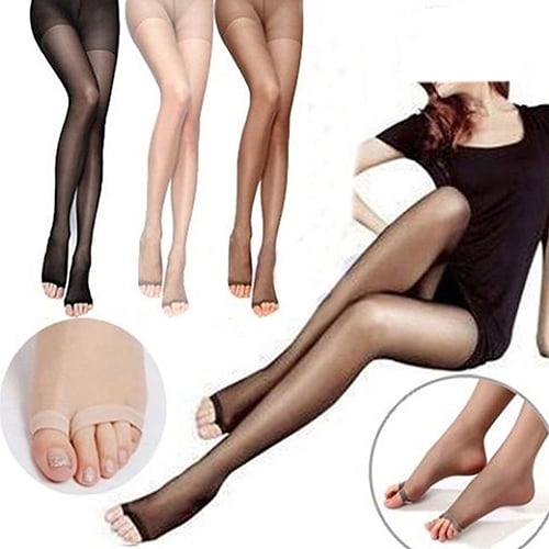 Besufy Women Pantyhose Open Toe Sheer One Size Ultra Thin Slim