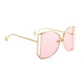 thumbnail image 2 of Worgeous Fashion Metal Sunglasses Creative Eyeglasses Decorative Party Glasses Women Eyewear (Golden, Transparent Pink Lens), 2 of 8