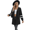 thumbnail image 2 of Women'S Open Front Cardigan Shirt Long Sleeve Coat Black S, 2 of 7