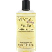Vanilla Buttercream Massage Oil by Eclectic Lady, 4 oz, Sweet Almond Oil and Jojoba Oil
