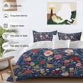thumbnail image 3 of 3 Piece Navy Blue Flowers Duvet Cover Set Twin Size,Microfiber Comforter/Quilt Cover with Corner Ties and 2 Pillowcases,Spring Vintage Floral Leaves Farmhouse All Season Bedding with Zipper Closure, 3 of 8