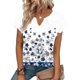 thumbnail image 4 of Tops de Manga Corta de Verano para las Mujeres No Posicionamiento Impresión Color Sólido V-Cuello Tee, Camiseta Casual para el Uso Diario de Primavera, 4 of 7